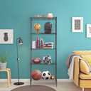 BestOffice | 5-Tier Wire Storage Shelves | 14x24x60 | Black| Heavy-Duty Metal Shelf, Holds Upto 750 lbs | No-Tool Assembly | Ideal for Home & Garage Shelving