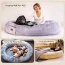 Plufl Original Human Dog Bed for Adults, Washable Memory Foam, Checkered