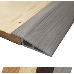 1/2" to 3/5" Height Threshold Ramp - Rubber Threshold, Floor Transition Strip, Door Strip, Wheelchair Ramp, Carpet to Tile Strip (Gray Oak Ash, 80 inches)