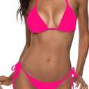Women Two Piece Swimsuit Sexy Swimwear Halter String Triangle Bikini Sets XS
