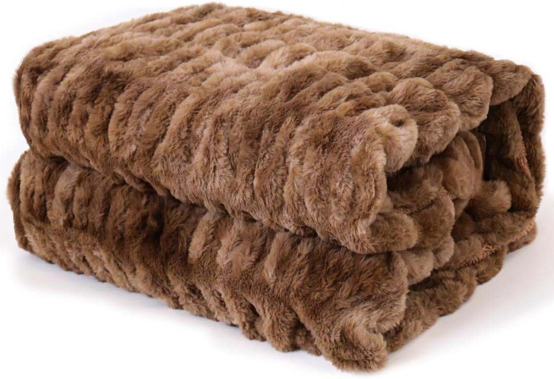lifein Fall Throw Blanket for Couch-Soft Faux Fur Fuzzy Plush Brown Throw Blanket,Cozy Winter Chunky Fluffy Furry Blanket,Comfy Sherpa Throws&Blanket for Bed,Sofa,Chair,Home Decor,Gift(Brown,50"x60'') (C.tie-dye Taupe)