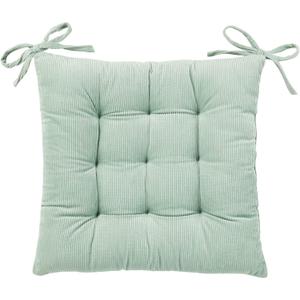 HLOVME Corduroy Chair Cushion with Ties Ultra Soft Warm Floor Cushion for Kids Reading Nook Comfortable Square Seat Cushion for Adult 15.7x15.7, Green