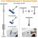 Sigoobal Car Dent Puller Kit, 135pcs Paintless Dent Removal Kit, Car Dent Repair Kit with Golden Lifter, Bridge Puller, Slide Hammer 2 in 1 T-Bar, Dent Puller for Car Refrigerator Door Ding Repair