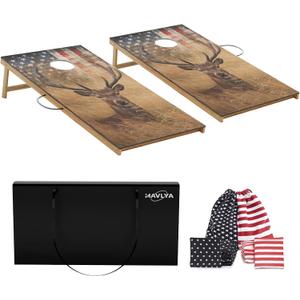 Regulation Size Cornhole Boards Set 2x4 FT with 8 Bean Bags, Portable Cornhole Set with Carrying Case,Corn Hole Games for Adults
