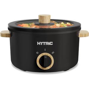 Hytric Hot Pot Electric, 2.5L Portable Electric Pot with Non-Stick Coating, Multi-functional Cooker for Stir Fry, Steak, Noodles, Soup, Portable Ramen Cooker for Dorm and Office, Black (2.6 Quarts)