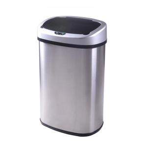 FDW Kitchen Trash can for Bathroom Bedroom Home Office Automatic Touch Free Garbage bin with lid Brushed Stainless Steel Rectangular 13 Gallon / 50L