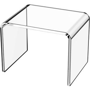 Acrylic Step Stool Small Stool, Clear Acrylic Foot Stool for Bathroom Bedroom Kitchen Holds Up to 250lbs Clear (with Non-Slip, 12.6'' x 9'' 9.8'')