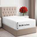Extra Deep Twin XL Fitted Sheet - Hotel Luxury Single Fitted Sheet Only - Easily Fits 18 inch to 24 inch Mattress - Ultra Soft, Wrinkle & Fade Free w/Extra Deep Pockets - Breathable & Comfy - White