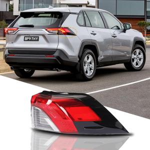 LED Tail Lights Taillights Assembly for 2019-2021 Toyota RAV4 Outer right, Red Rear Brake Signal Plate Tail Lamp Replacement W/O Bulb and Harness 2020 19 20 21 (Outer, Passenger Side (Right))