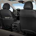 Coverado Car Seat Covers Full Set, Luxury Leather Car Seat Covers, Automotive Front and Rear Mesh Seat Covers, Full Set 5 Seats, Black Beige Seat Covers for SUV Sedan Truck