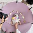 Newborn Photography Stand with Storage Bag and 6 Clamps Set Stainless Steel Baby Posing Table Photoshoot Stand Backdrop Ring Frame Infan Round Background Station for Newborn Photo Sessions