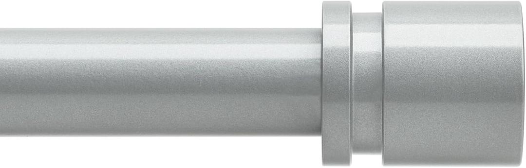 Curtain Rods for Windows 16 to 144 Inches Adjustable Length 1 Inch Diameter Window Curtain Rod with Aluminium End Cap, Silver Gray