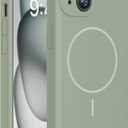 Miracase Magnetic for iPhone 15 Plus Case, [Soft Anti-Scratch Microfiber Lining], Compatible with MagSafe, Liquid Silicone Shockproof Drop Protection Phone Case for 15 Plus, Patina Green