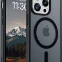2 x Designed for Magnetic iPhone 14 Pro Case,[Compatible with MagSafe] [Military Grade Drop Protection] Slim Translucent Matte Shockproof with Anti-Fingerprint Phone Case 6.1"-Black
