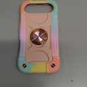 MARKILL Compatible with iPhone Air Case 6.5 Inch 2025 with 360 Degree Rotate Ring Stand, Military Grade Drop Protection Full Body Rugged Protective Case Kids (Rainbow Pink)