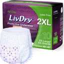4 x Livdry XXL Adult Diapers for Women, Ultimate Absorbency Incontinence Underwear, All Day or Overnight Protection, XX-Large (10 Count)