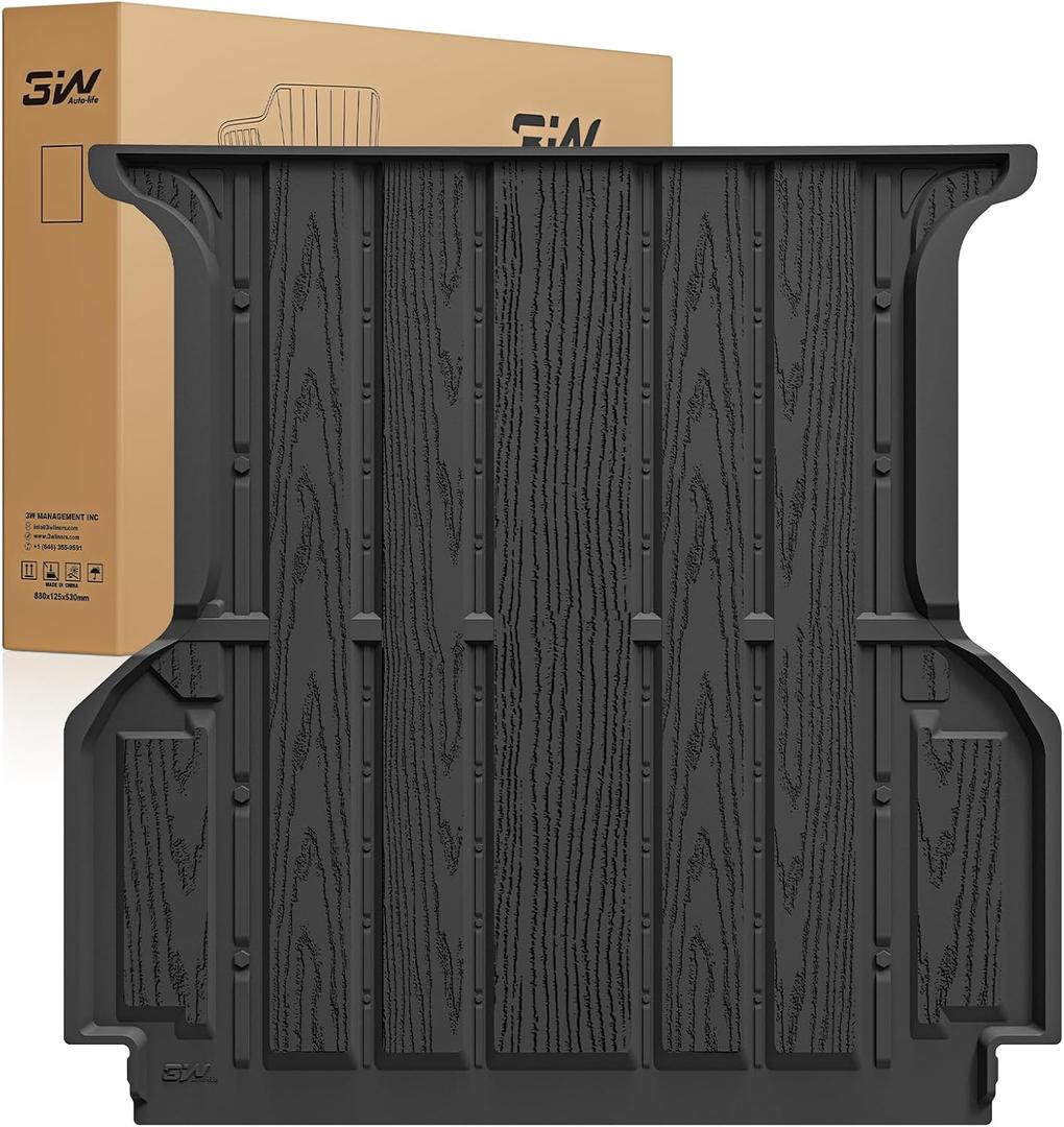 3W Truck Bed Mat for Ford Ranger 2024-2026 5FT, 59.6" Bed, TPE Custom Fit