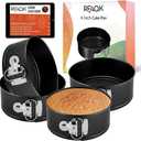 RFAQK 4-Inch Mini Cake Pans Set for Baking - Nonstick 4PCs Small Pans for Cheesecakes, Pizzas, Quiches, and More! Perfect for Smash Cakes and Treats