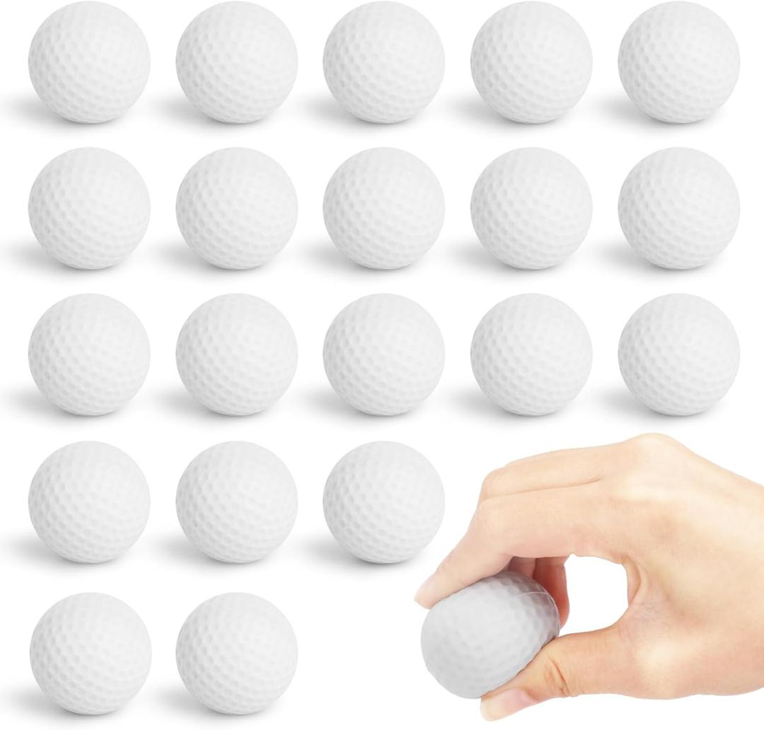 Mini Golf Ball Stress Ball 20 Packs Golf Balls Party Gift Small Foam Squeeze Anxious Toy Sports Squishy Balls for Kids School Carnival Reward Golfs Themed Party Decorations Supplies