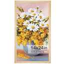 GULETHUN 14x24 Picture Frame, Natural Wood Poster Frame, Home Decor Natural Gallery Frames, Horizontal or Vertical Format, Sturdy, Plexiglass, Large Wall Decor, for Photos, Artworks, Posters