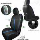 for Jeep Wrangler Seat Covers 4Door JL 2018 2019 2020 2021 2022 2023 2024 2025 2026, Custom Car Seat Cover Full Set, Luxury Waterproof Leather Protectors, Black Blue Trim,with Rear Cup Holder