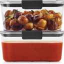 Rubbermaid Brilliance BPA-Free Food Storage Containers, Medium Deep, 4.7 Cup, 2-Pack, Airtight & Leak-Proof, Microwave & Dishwasher Safe