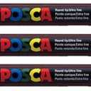 posca Authentic Marker Set, 3 White Professional Grade Paint Markers with 1MR Extra Fine Tip