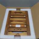 14" Compact Teak Shower Stool with Shelf & Handle - Waterproof, Non-Slip Bath Bench for Small Bathrooms/Outdoor Use, 300 lbs Capacity (Patented) (14"W x 10" Dx 17"H)