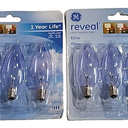 GE Reveal Light Bulb Soft White 60 W 455 Lumen E12 Candelabra Base 8 Bulbs, 2 Pcs