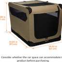 Amazon Basics Portable Folding Soft Dog Crate for Cat, Dog, Rabbit, Double Door with Mesh Ventilation, Collapsible, Easy to Set Up, Large 36" x 24" x 24", Tan