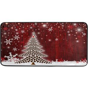 SUABO Christmas Kitchen Floor Mat, Non-Slip Doormat, Red, 39"x20" (1'8" x 3'3" (Rectangular))