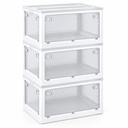101QT Plastic Stackable Storagebins with Wheels and Lids, 4 pack
