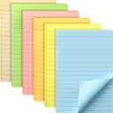 7 x Mr. Pen- Lined Sticky Notes, 4" x 6", 6 Pads, 45 Sheets/Pad, Pastel Color, Sticky Notes with Lines, Ruled Post Stickies, Memo Pads, Self-Stick Note Pad for Office, School, Home, Study & Organization