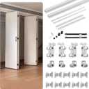 Free Sliding Bifold Door Hardware with Track36Bi-fold Closet Door Hardware Smoothly and Quietly2 Set for 4 Door(Door Not Included)