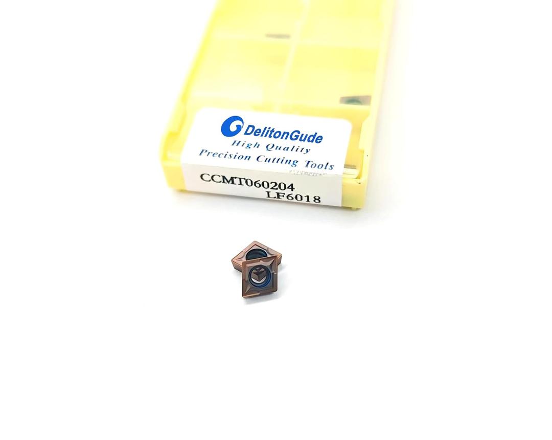10pcs CCMT060204 CNC Lathe Indexable Solid Carbide Milling Turning Insert for The Finishing of Steel and Other Metal (CCMT060204 LF6018)