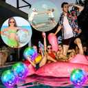 Meooeck 16 Pcs Light up Beach Balls Glow in The Dark LED Inflatable Beach Balls 9 Inch Sparkly Confetti Glitters Pool Disco Bulk Outdoor Summer Swimming Party Favors Wedding Decorations(Silver)