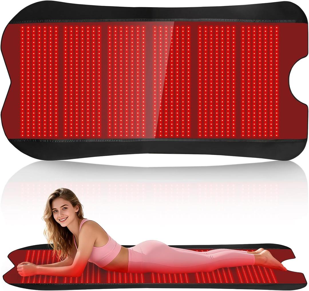 Red Light Therapy Mat for Body, 76.8"x 39.4" Red Light Therapy Pad with Controller, 1260pcs 2 in 1 LEDs (660nm & 850nm), Adjustable Timer & Intensity, 1260 leds