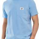 NORTHYARD Men's Cotton Shirts Heavyweight Short Sleeve Casual T-Shirts with Chest Pocket Work Wear (Blue, L)