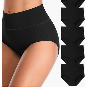 No Show High Waist Briefs Underwear for Women Seamless Panties 4 Pack M