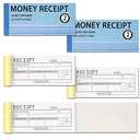Money and Rent Receipt Book 4 Pack Sets, 2-Part, 2.75"x6" Carbonless Copy Receipt Book with Cardboard and Waterproof Cover (50 Sets Per Book)