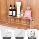 2-Pack Acrylic Medicine Cabinet Organizer, Clear Bathroom Shelves with 2 Non-Slip Pads for Vanity & RV Storage (2 x 11.4x3x3.7in)