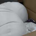 QUEEN ROSE Extra Long U Shaped Body Pillow, 65in Pregnancy Pillows for Sleeping, Full Body Support for Adults and Maternity Women, Cooling Sateen Cover, Purple and White, X-Large