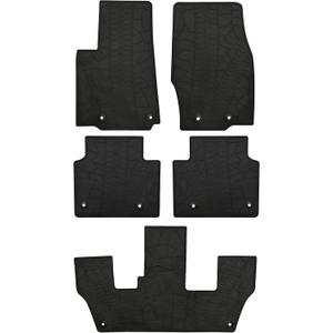 Car Floor Mats Custom Fit for Jeep Grand Cherokee L 6 Seats 2021-2025 2026 Rubber Auto Floor Liners Set All Weather Protection, Black(Only for 6 Seater Without Center Console)