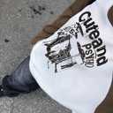 Women Oversized Graphic Shirt Ribbed Patchwork Long Sleeve Y2k Tops Teen Girls Baggy Grunge Clothes (Black, L)