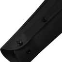 Mens Wrinkle Free Dress Shirts Regular Fit Business Button Down Shirt Formal Long Sleeve Wedding Stretch Shirts (Black, L)