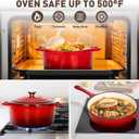 MAISON ARTS 7 Piece Enameled Cast Iron Cookware Set, Heavy Duty Induction Dutch Ovens Pot with Lid, Red Non Toxic Pots and Pans Sets, PFOA-PFOS Free