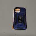 Maxdara Case for iPhone 16 with Stand, Built-in 360Rotating Kickstand & Tempered Glass Screen Protector Shockproof Protective Case for iPhone 16 6.1 inch, Navy Blue