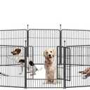 Dog Playpen,40 Inch Height in Heavy Duty, Folding Indoor Outdoor Anti-Rust Dog Exercise Fence, Portable Pet Playpen with Door for Large Medium Small Dogs and Pet (16 Panels, 32 Inch)