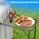 Folding Ice Cooler Table with Metal Side Desktop, Skirt &Drain Hose Plastic Chill Table to Keep Drinks Cool, Portable Self-Serving Beverage Cooling Bar for Parties, Picnics, Barbecues(White