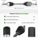 2PCs Front CV Axle Shaft Assembly fit for Chevy Traverse 2009-2017, for GMC Acadia 2007-2017, for Buick Enclave 2008-2017, for Saturn Outlook 2007-2010, 2.5L 3.6L